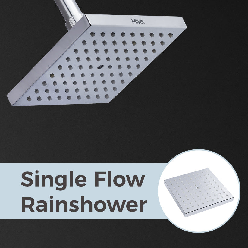 Mila Floro Rain Shower, Rain shower with Air Pressure, ABS shower head surface, Chrom face with grey back cover, MSXX0302CM, Single Function, 150*150mm